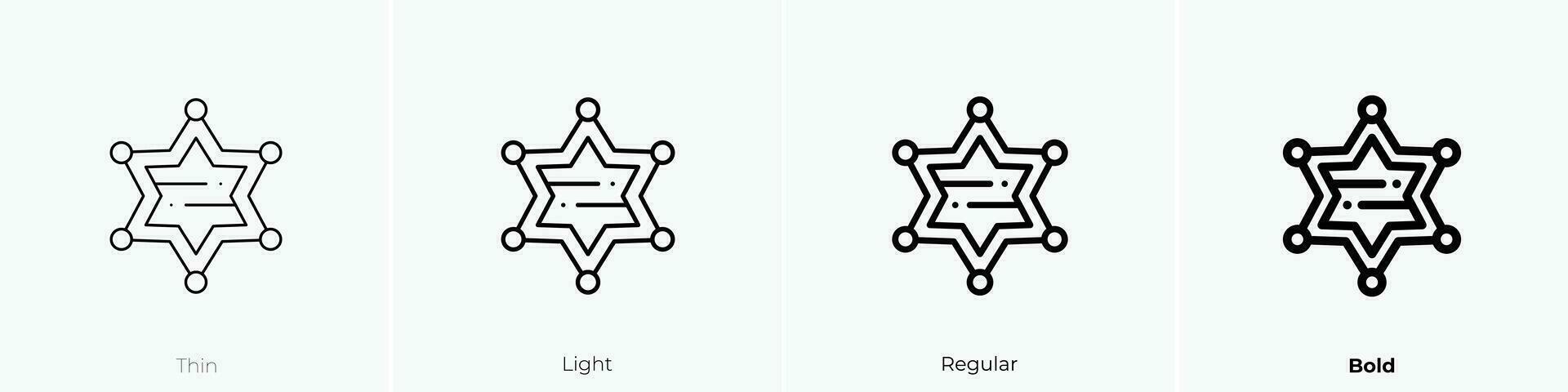 sceriffo icona. sottile, luce, regolare e grassetto stile design isolato su bianca sfondo vettore