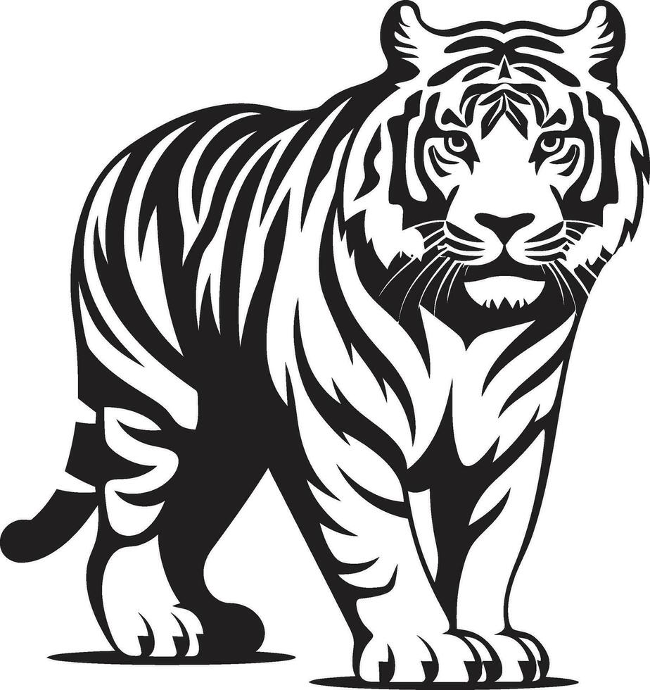 vivace tigre strisce colorato precisione monocromatico tigre viso nel vettore