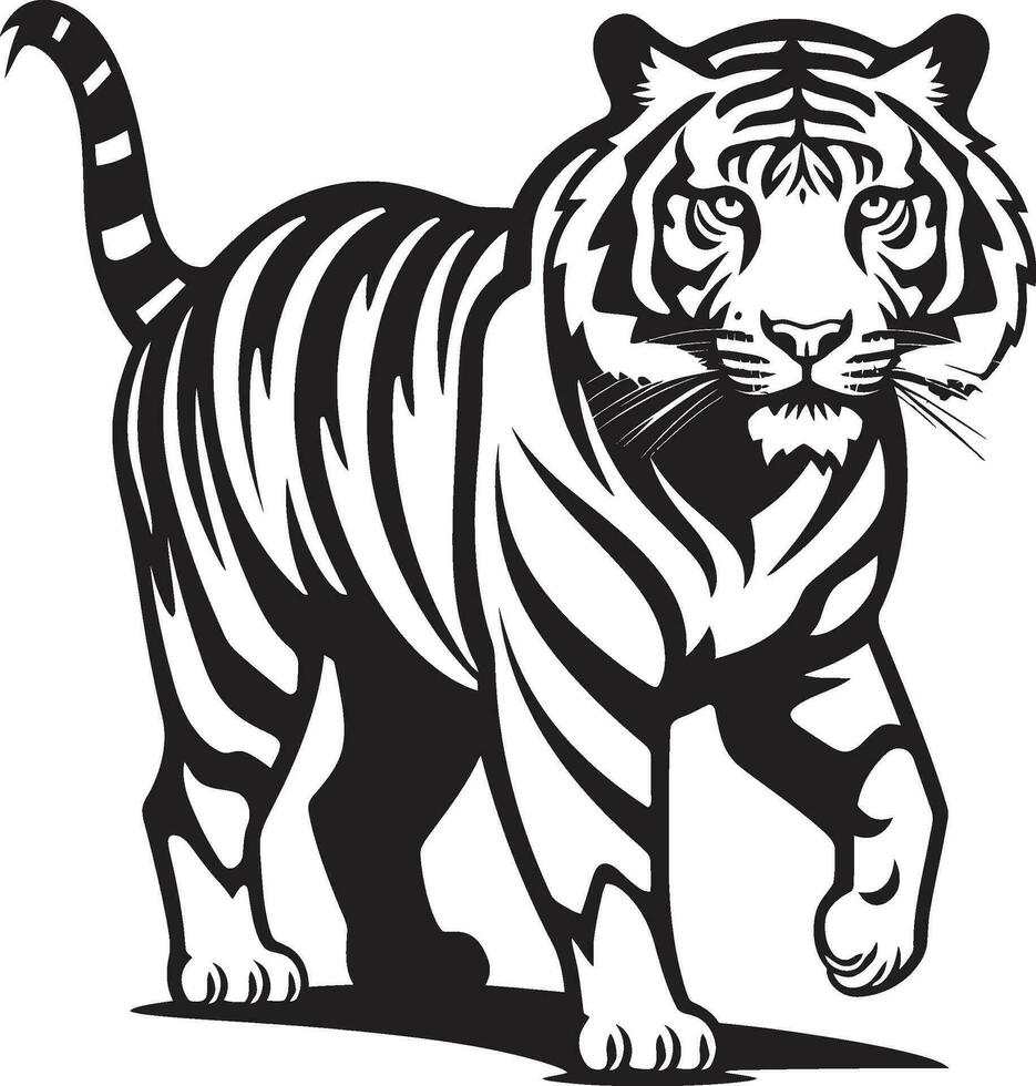 vivace tigre nel il giungla vettore realismo vettore arte di il sfuggente tigre