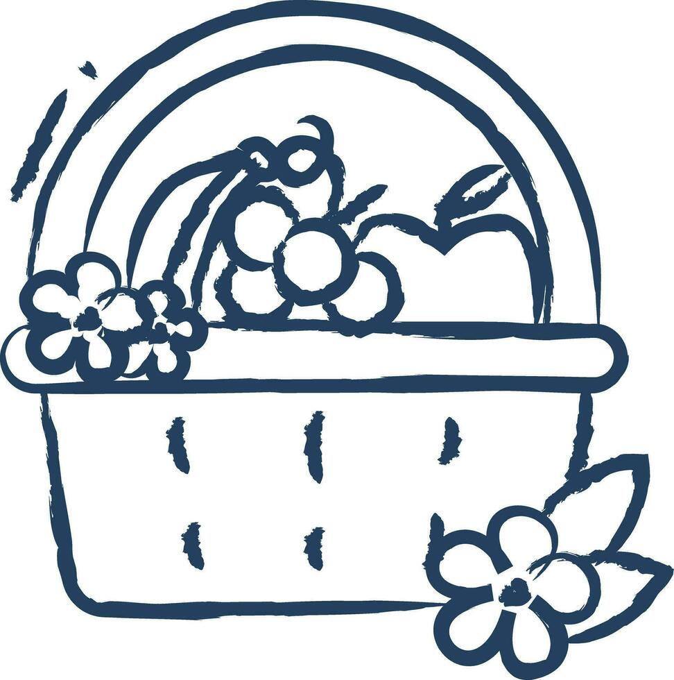 frutta cestino mano disegnato vettore illustrazione