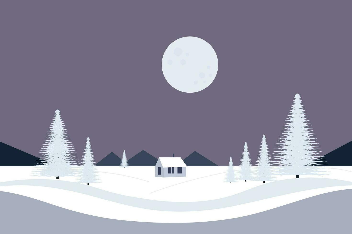 inverno paesaggio natura collina albero con montagna manifesto bandiera illustrazione vettore