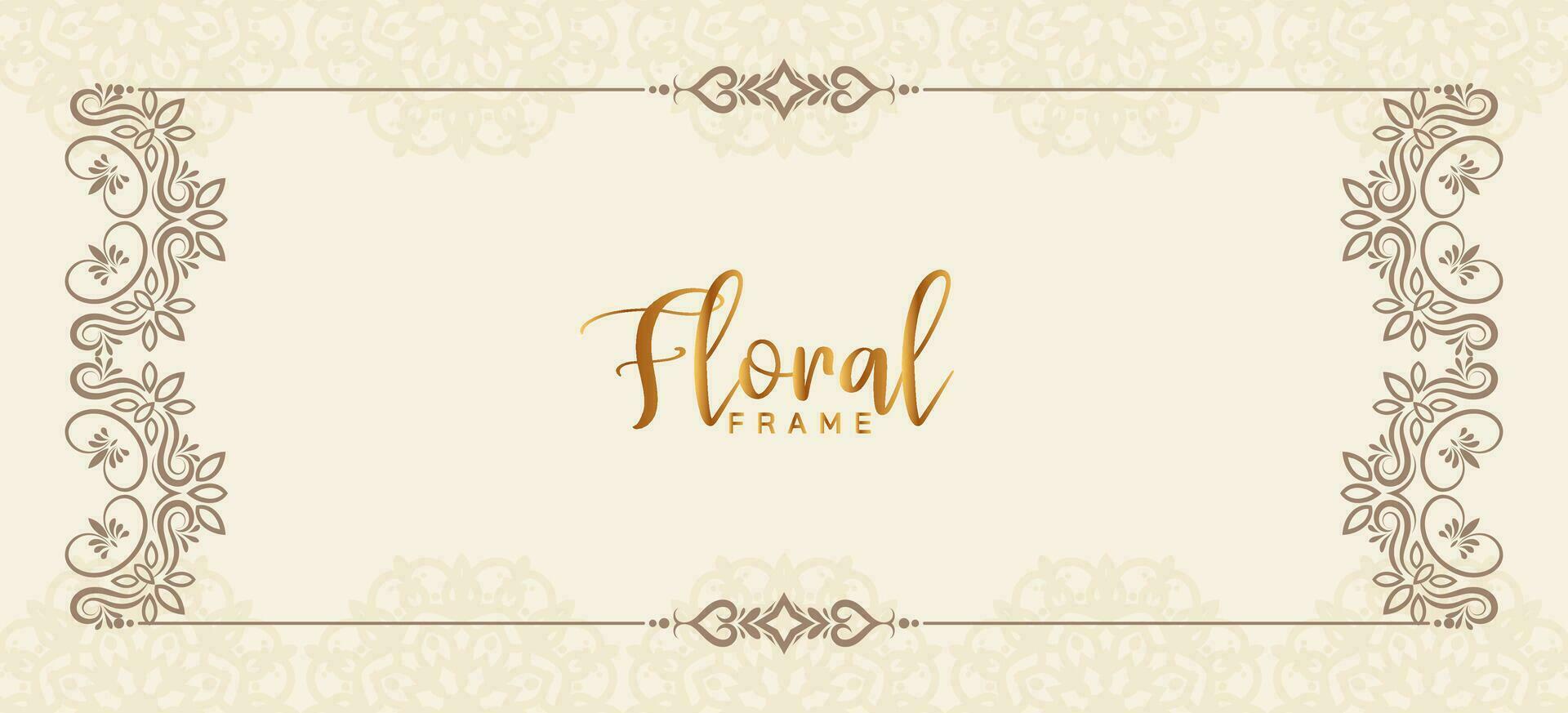 elegante decorativo floreale telaio elegante arredamento bandiera design vettore