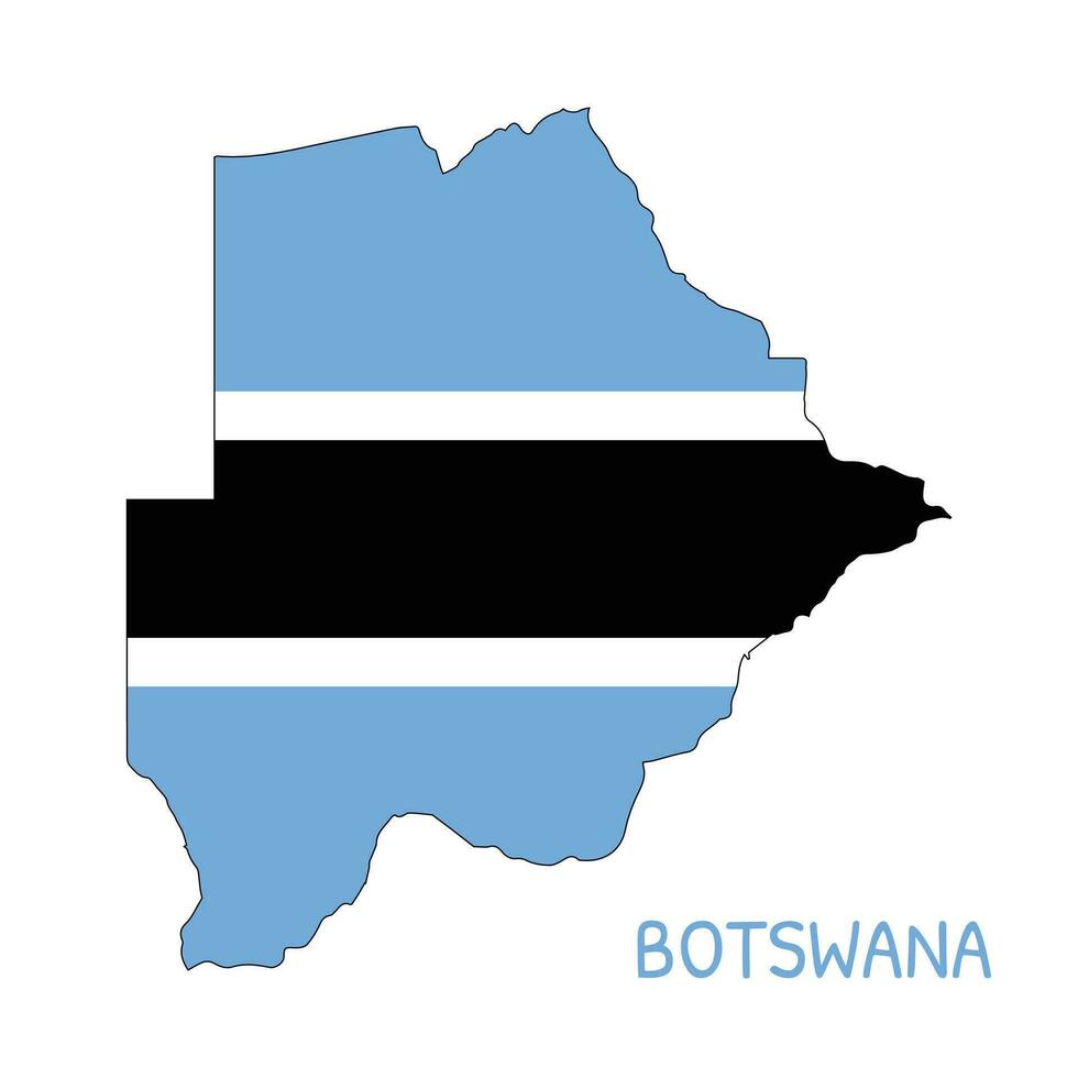 Botswana nazionale bandiera sagomato come nazione carta geografica vettore