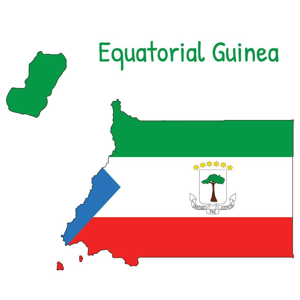 equatoriale Guinea nazionale bandiera sagomato come nazione carta geografica vettore