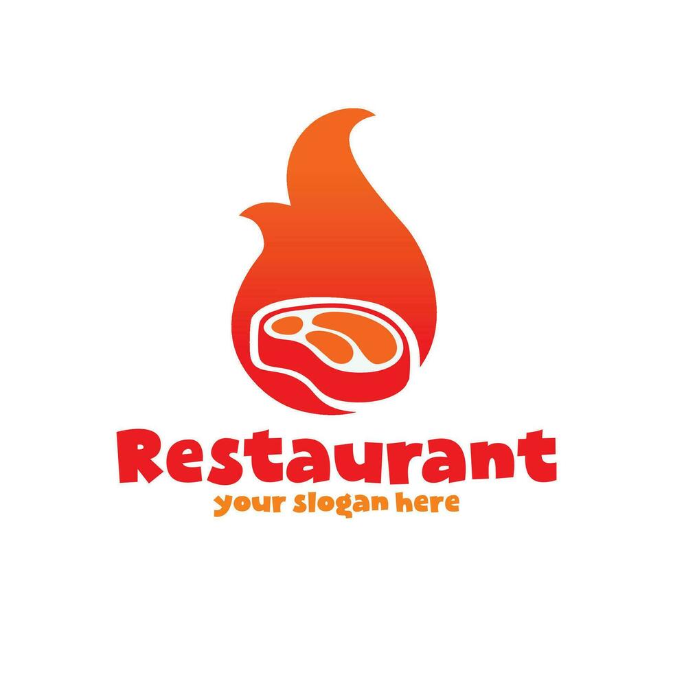 bruciato Manzo logo disegno, Manzo ristorante logo vettore