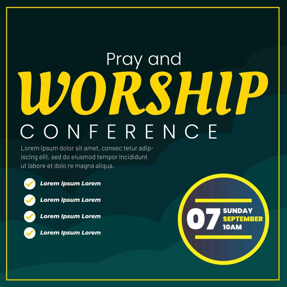 vettore pregare e culto conferenza sociale media