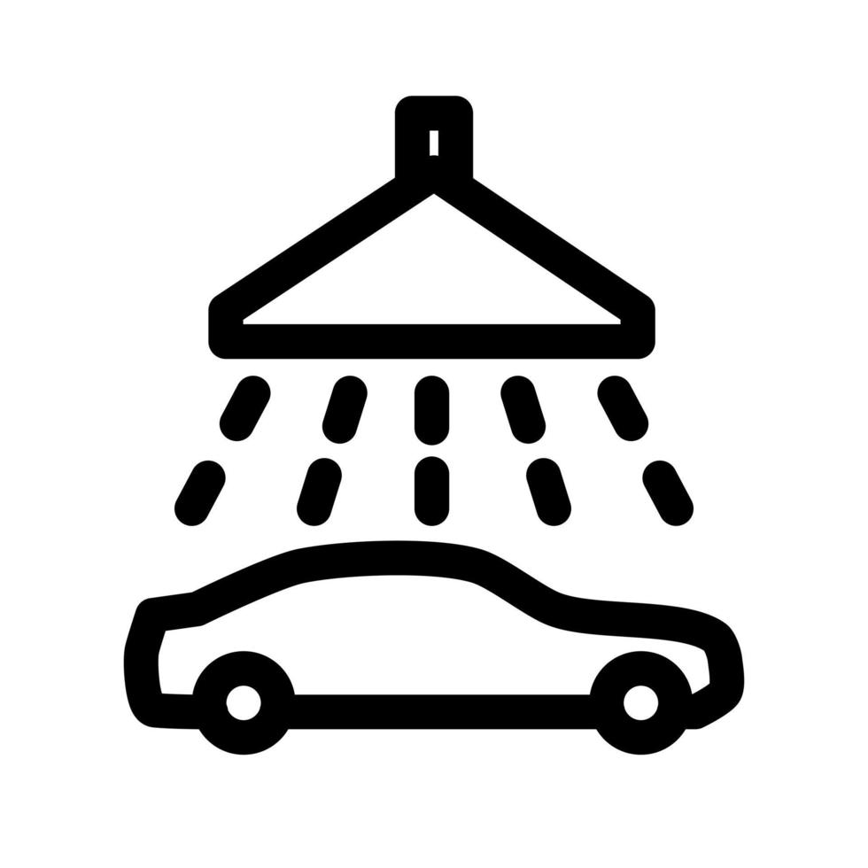 icona di contorno di autolavaggio. segno di lavaggio del veicolo in bianco e nero, lineare vettore