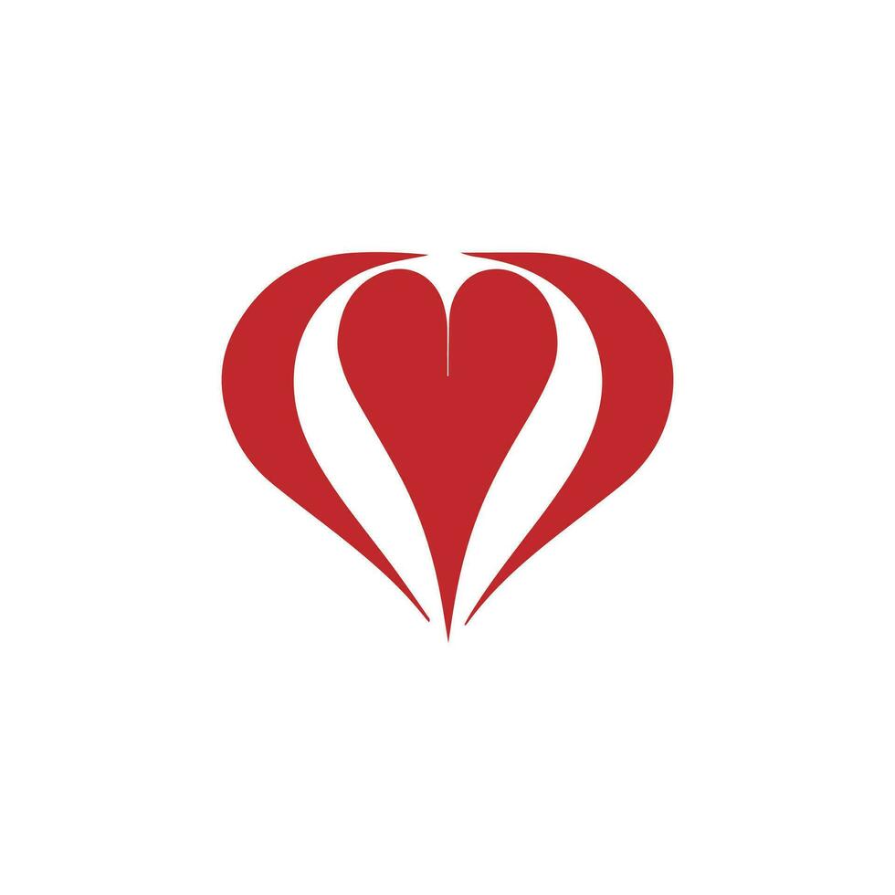 logo di astratto icona vettore silhouette isolato design cuore concetto