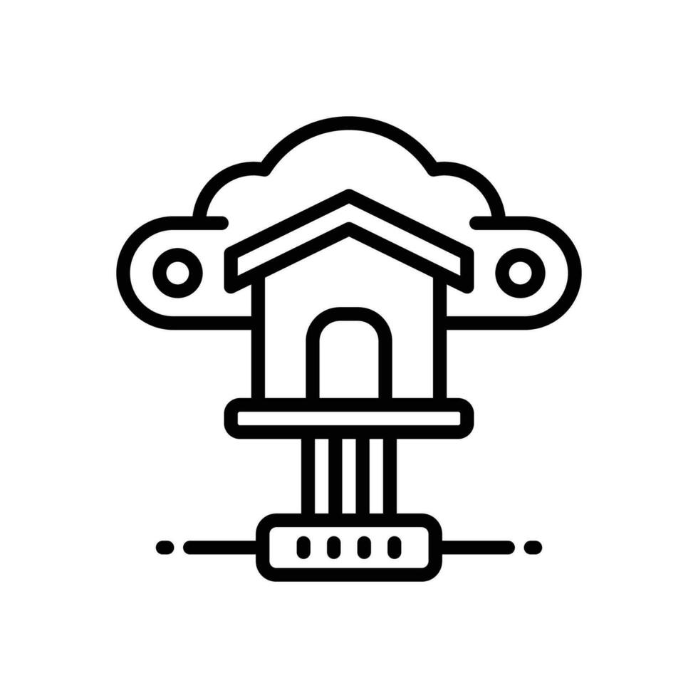 nube casa linea icona. vettore icona per il tuo sito web, mobile, presentazione, e logo design.