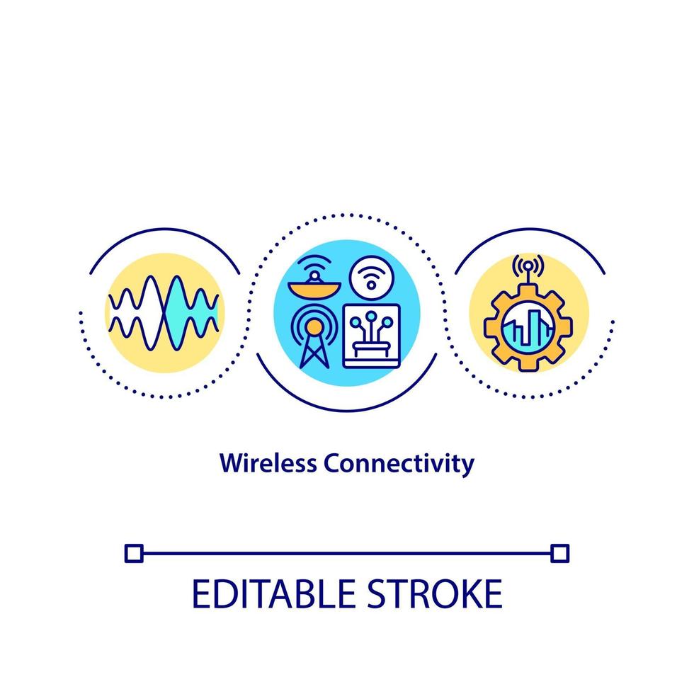 icona del concetto di connettività wireless vettore