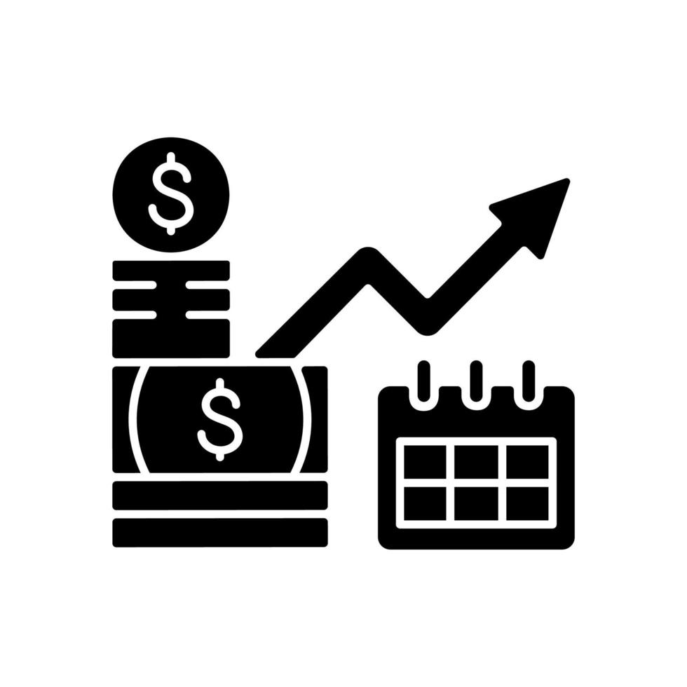 icona del glifo nero investimento a lungo termine vettore
