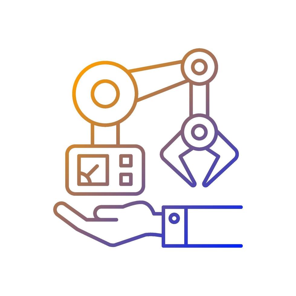 macchinario che possiede icona di vettore lineare gradiente
