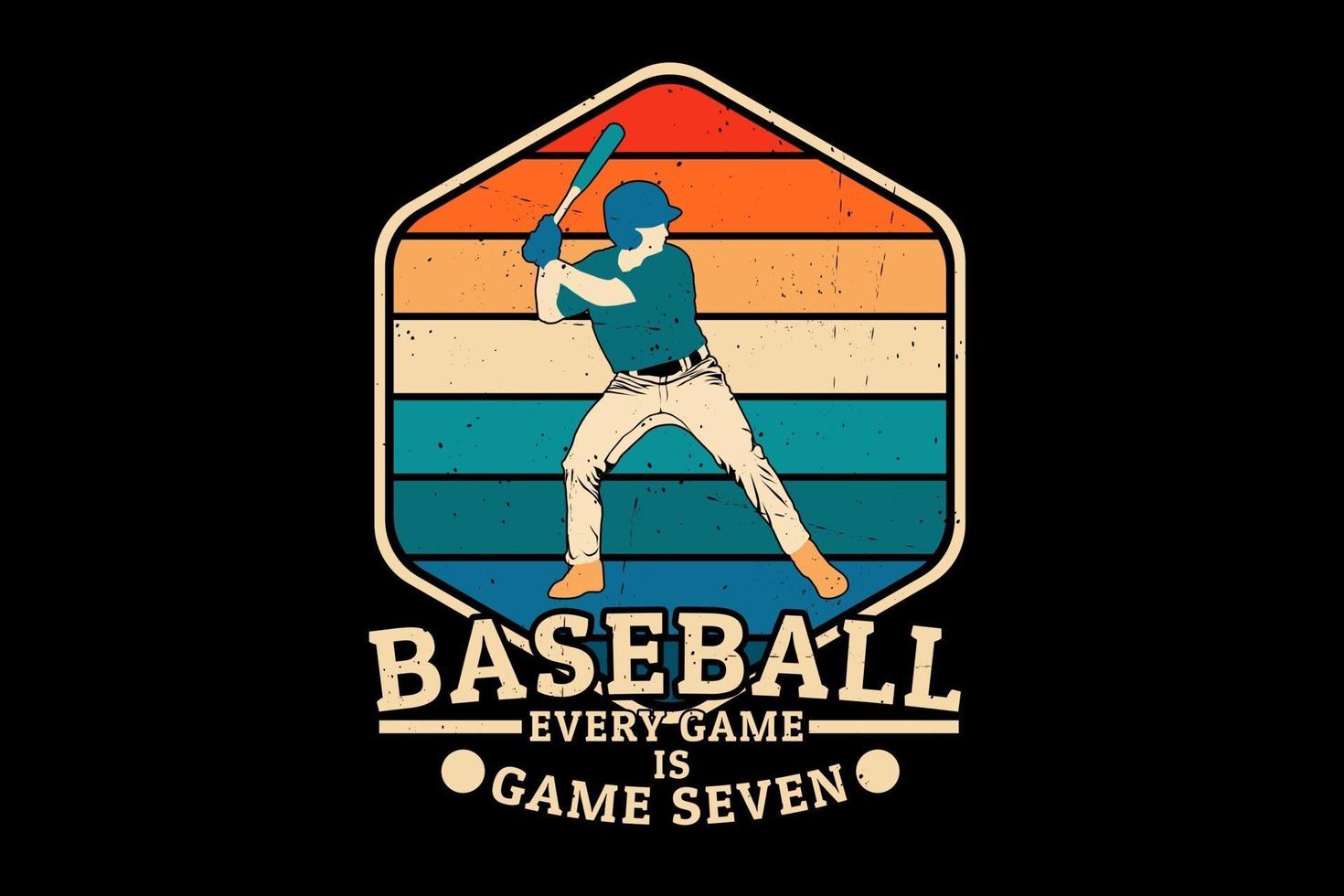 baseball ogni partita è gioco sette silhouette design vettore