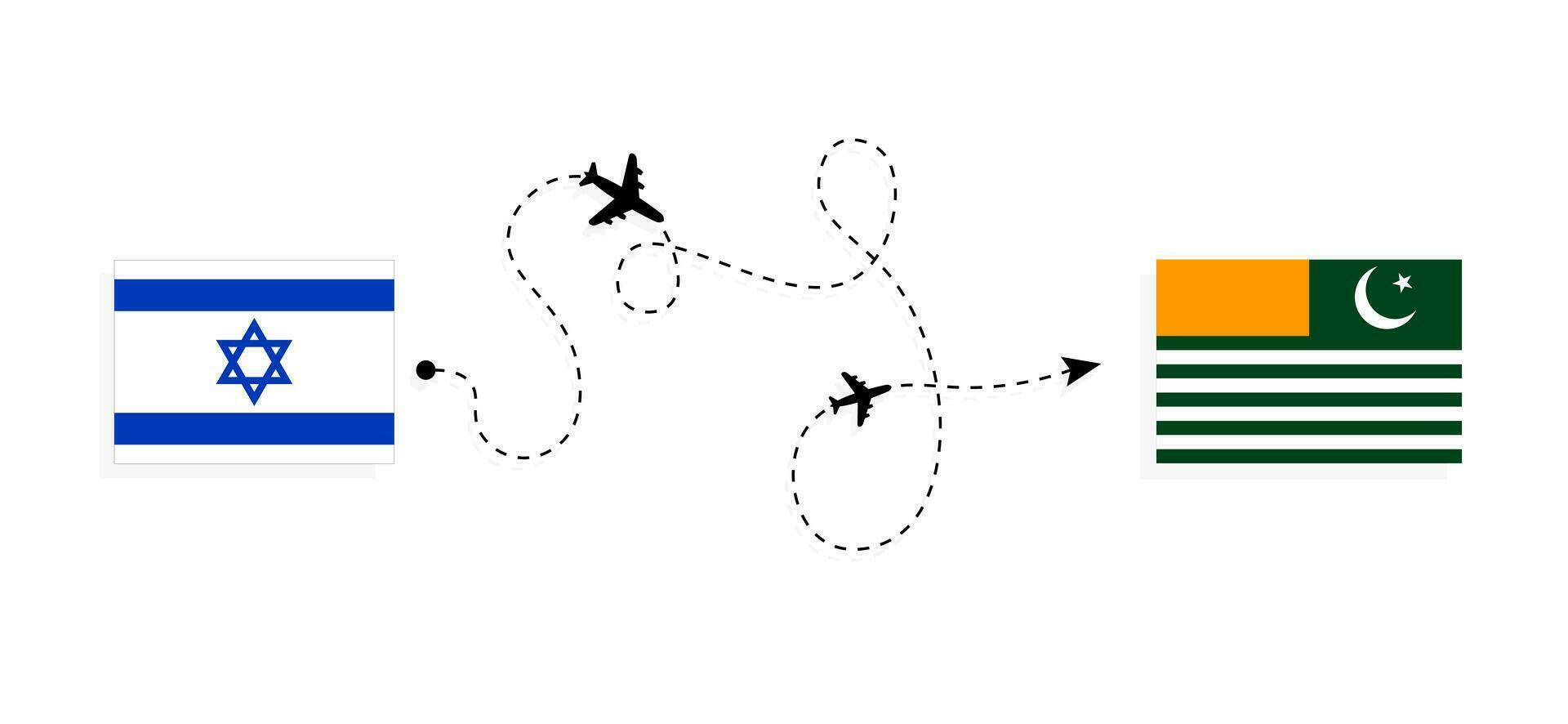 volo e viaggio a partire dal Israele per azad jammu e kashmir di passeggeri aereo viaggio concetto vettore