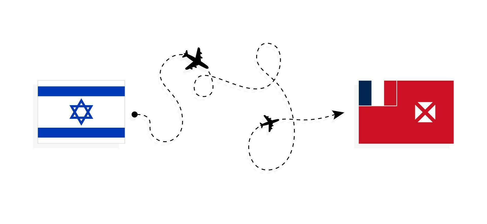 volo e viaggio a partire dal Israele per wallis e futuna di passeggeri aereo viaggio concetto vettore