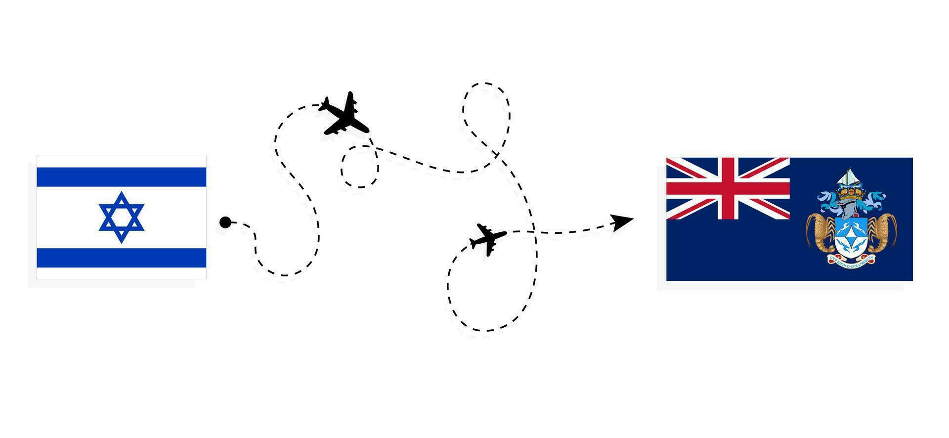 volo e viaggio a partire dal Israele per tristano da cunha di passeggeri aereo viaggio concetto vettore