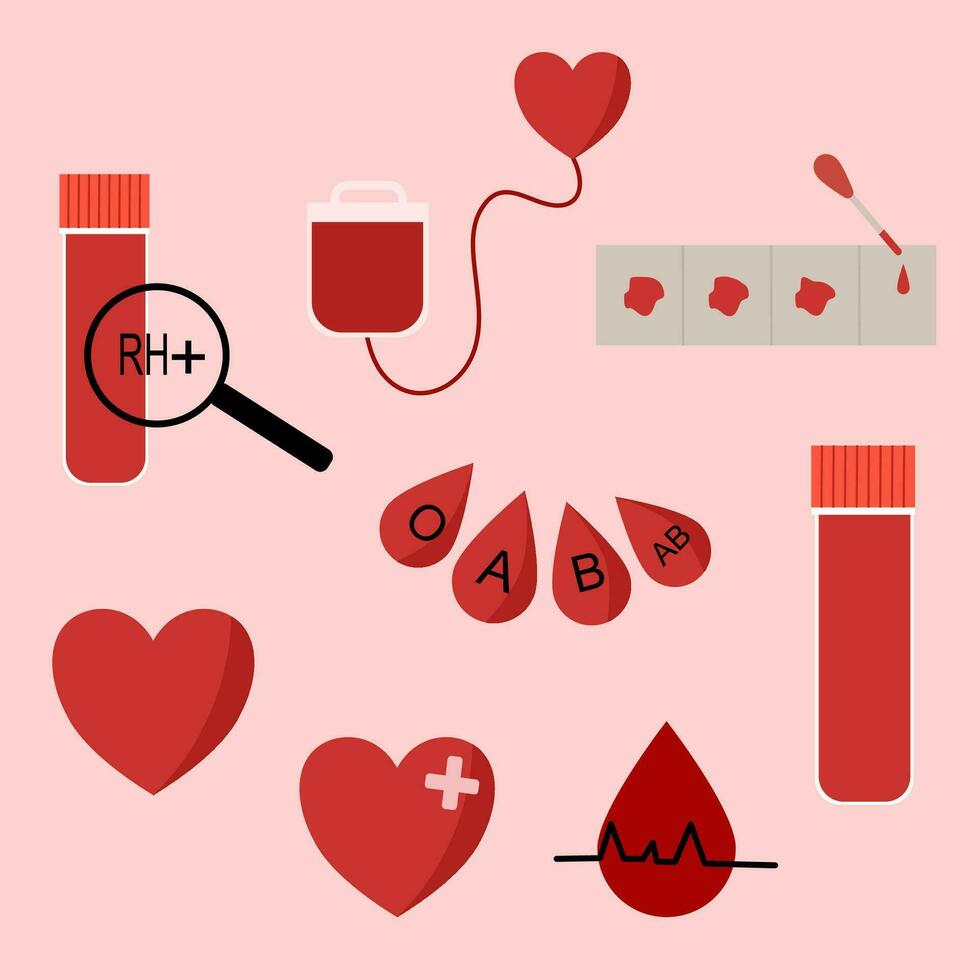sangue donazione elemento illustrazione. mondo sangue donatore giorno. vettore
