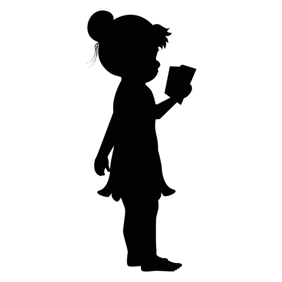 carino poco ragazza silhouette vettore