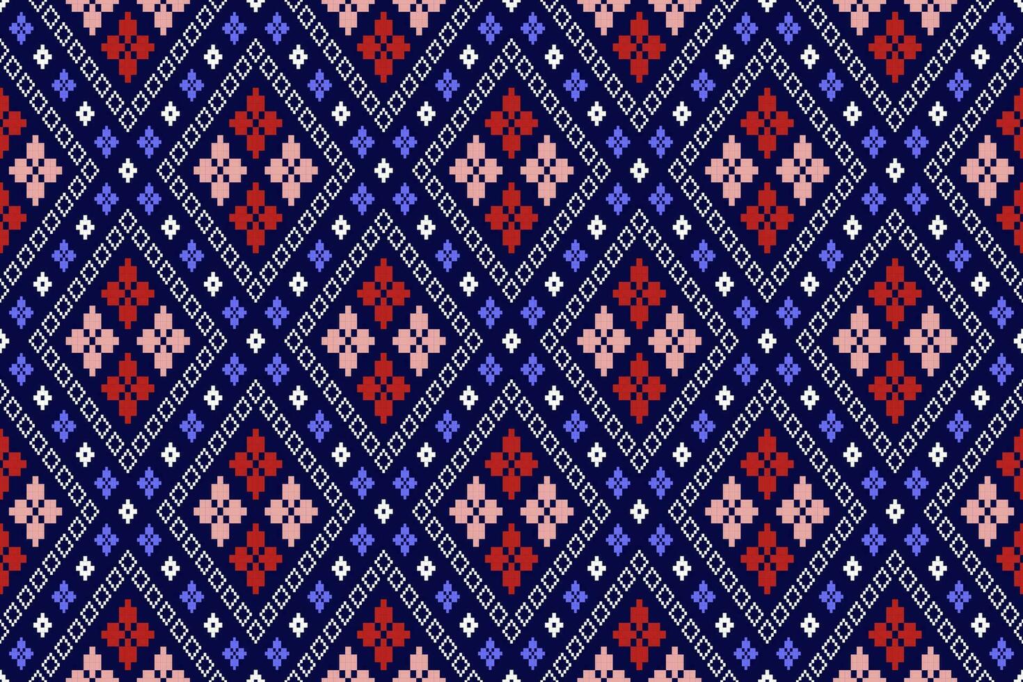 indaco Marina Militare blu geometrico tradizionale etnico modello ikat senza soluzione di continuità modello confine astratto design per tessuto Stampa stoffa vestito tappeto le tende e sarong azteco africano indiano indonesiano vettore