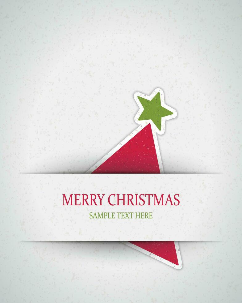 vettore moderno Natale carta modello con allegro Natale testo può essere aggiunto nuovo anno. Natale carta design con geometrico Natale albero scena illustrazione.