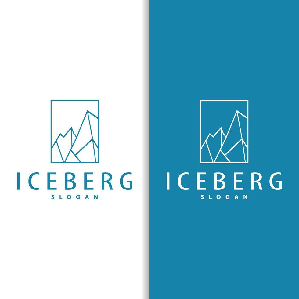 antartico freddo montagna iceberg logo disegno, semplice vettore modello simbolo illustrazione