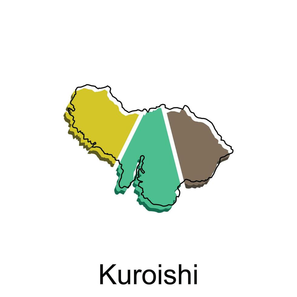 carta geografica città di kuroishi disegno, alto dettagliato vettore carta geografica - Giappone vettore design modello