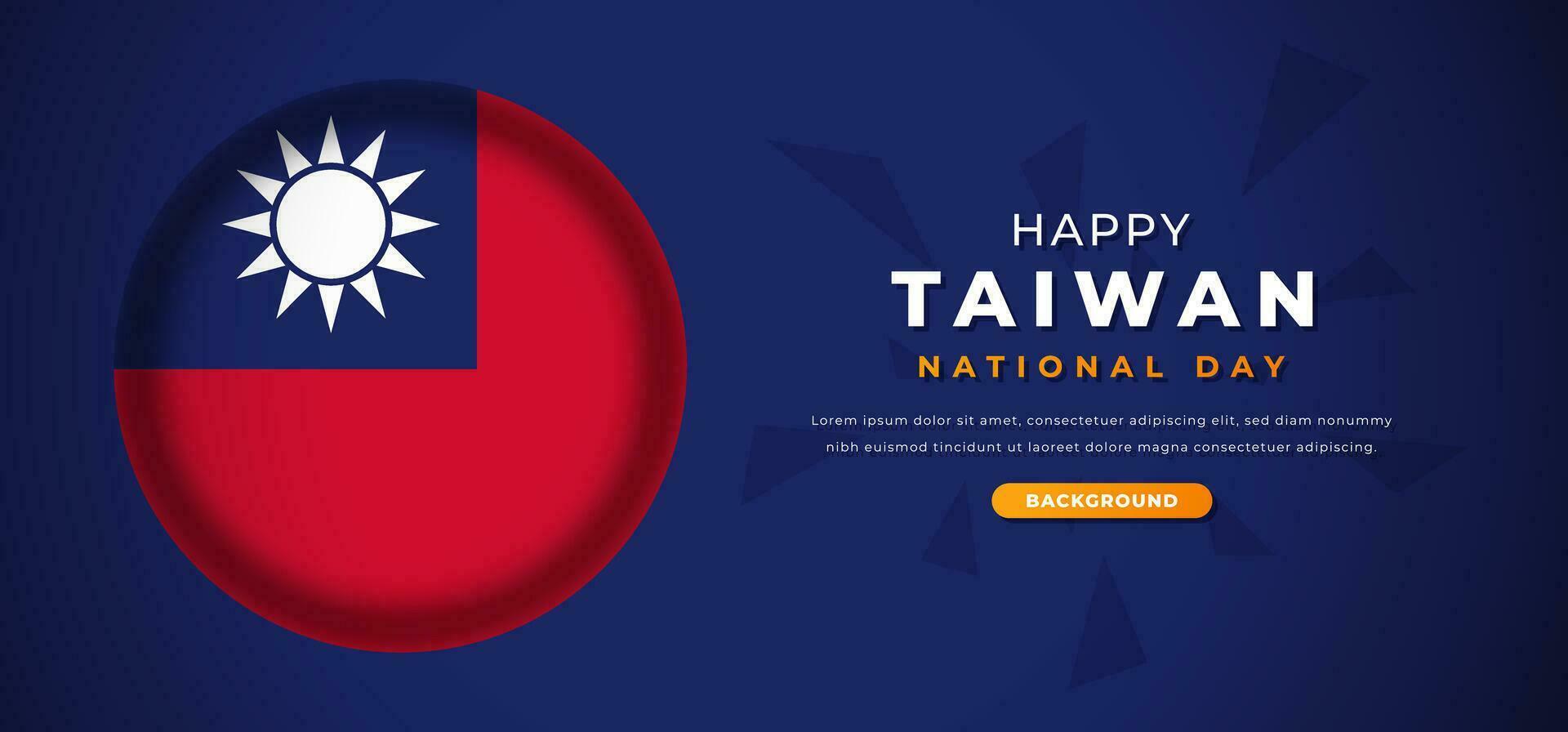 contento Taiwan nazionale giorno design carta tagliare forme sfondo illustrazione per manifesto, striscione, pubblicità, saluto carta vettore