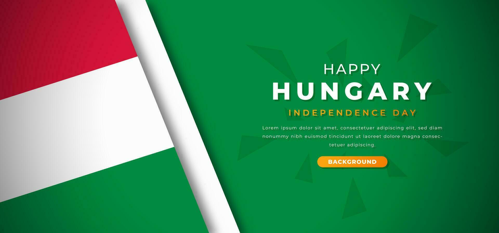 contento Ungheria indipendenza giorno design carta tagliare forme sfondo illustrazione per manifesto, striscione, pubblicità, saluto carta vettore