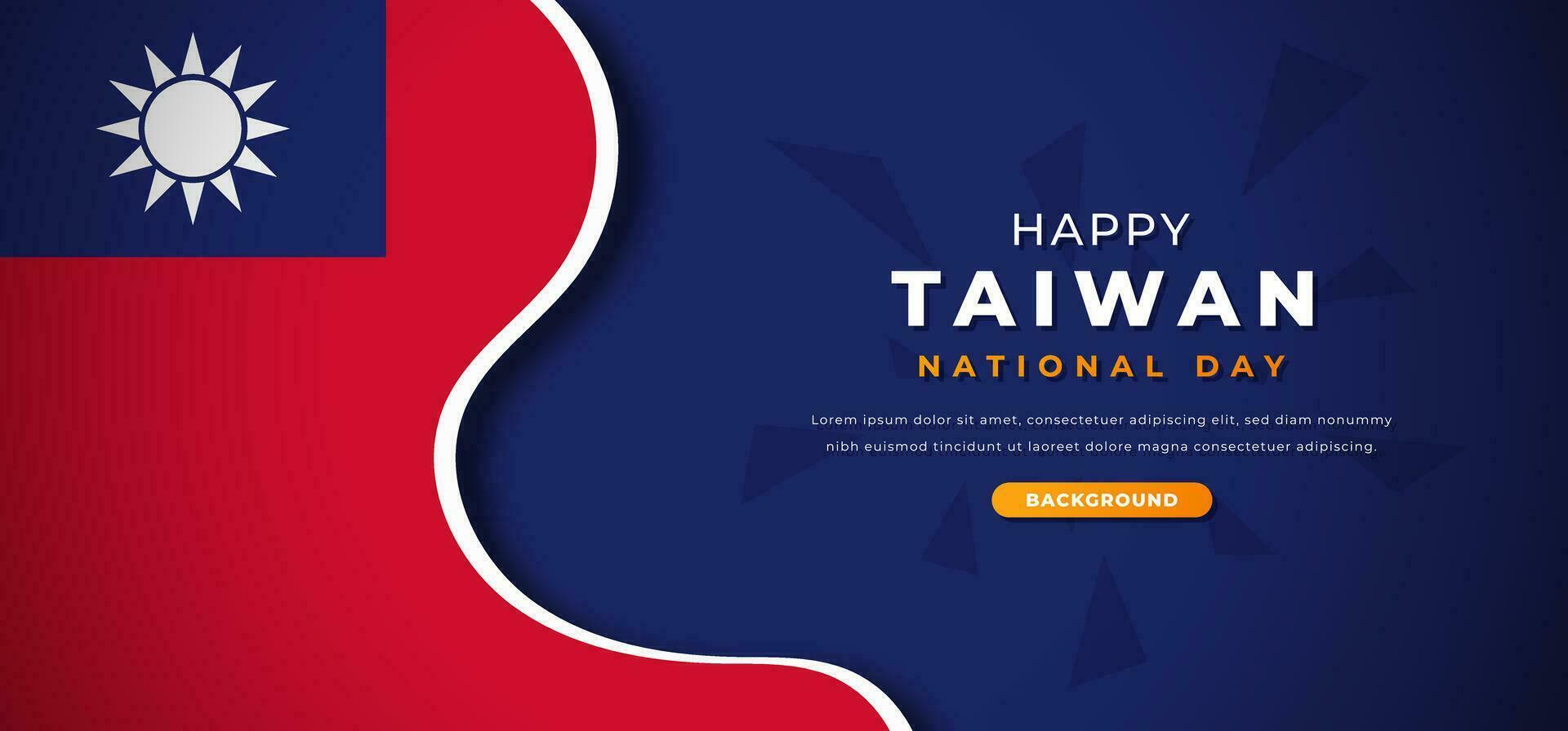 contento Taiwan nazionale giorno design carta tagliare forme sfondo illustrazione per manifesto, striscione, pubblicità, saluto carta vettore