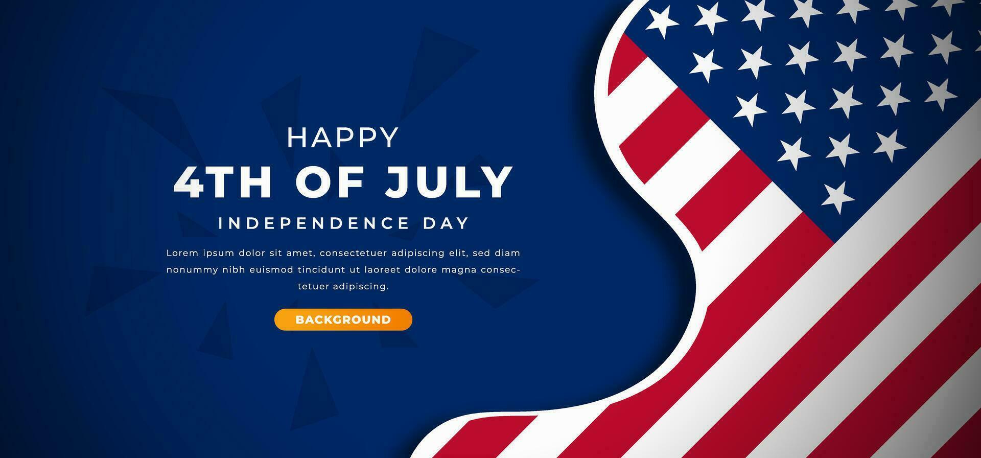 4 ° di luglio Stati Uniti d'America indipendenza giorno design carta tagliare forme sfondo illustrazione per manifesto, striscione, pubblicità, saluto carta vettore
