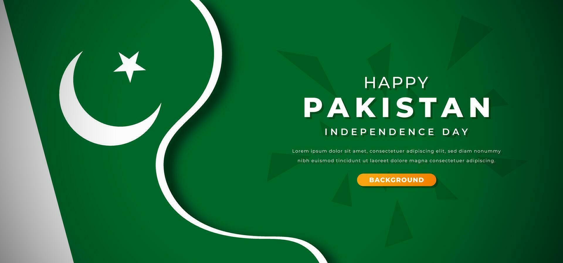 contento Pakistan indipendenza giorno design carta tagliare forme sfondo illustrazione per manifesto, striscione, pubblicità, saluto carta vettore
