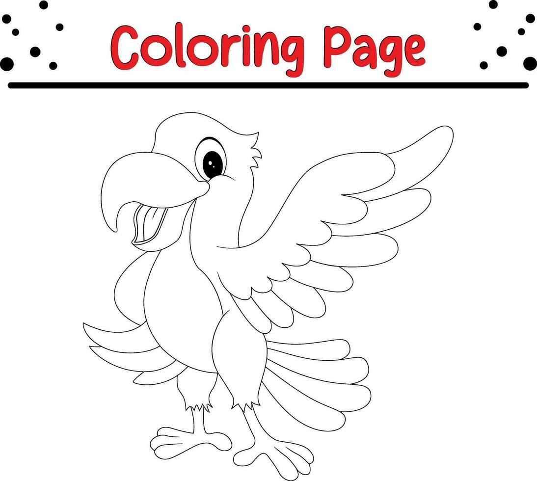 ara uccello colorazione pagina vettore