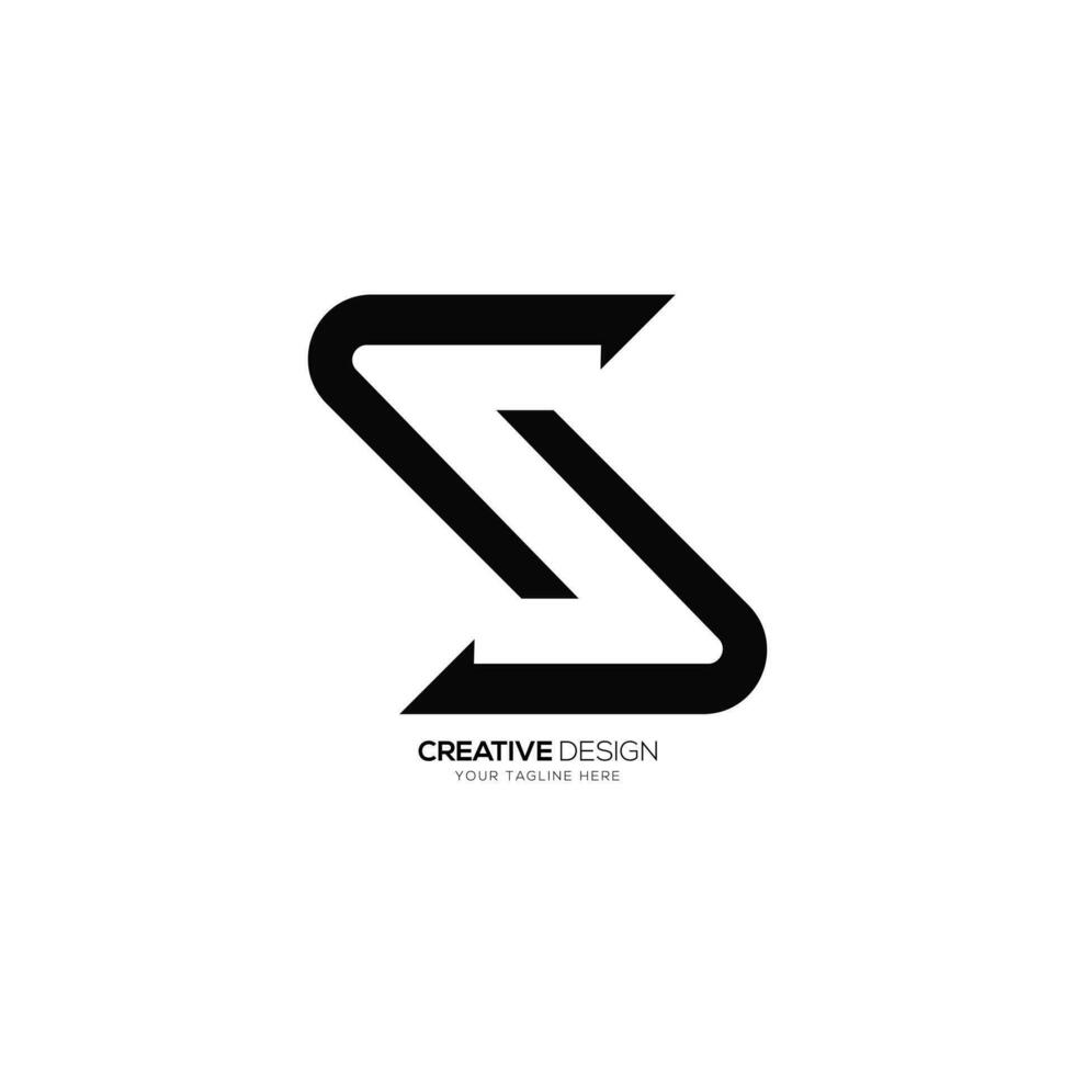 lettera S moderno linea forma creativo negativo spazio moderno astratto monogramma logo vettore