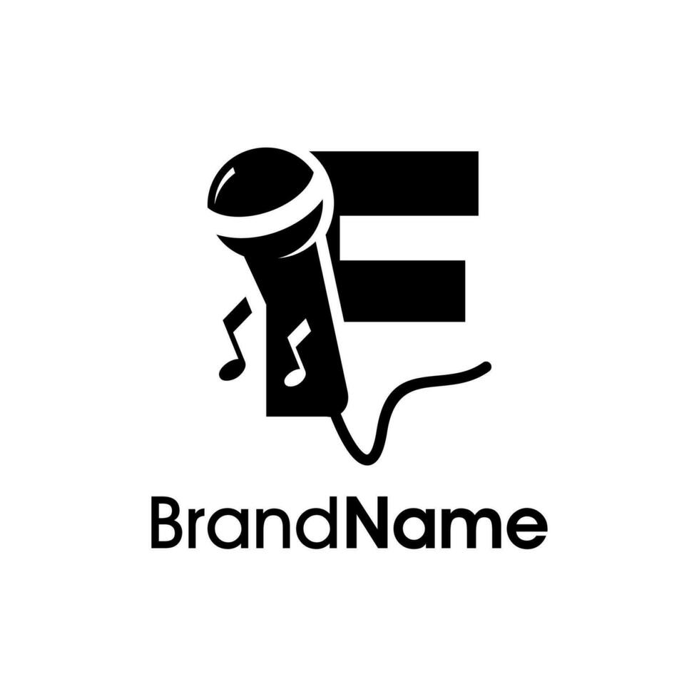moderno iniziale f musica logo vettore