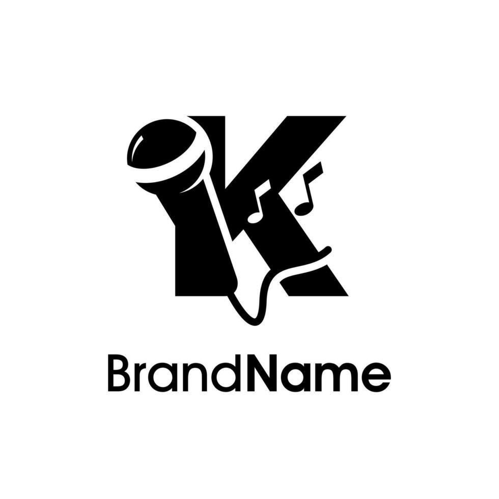 moderno iniziale K musica logo vettore