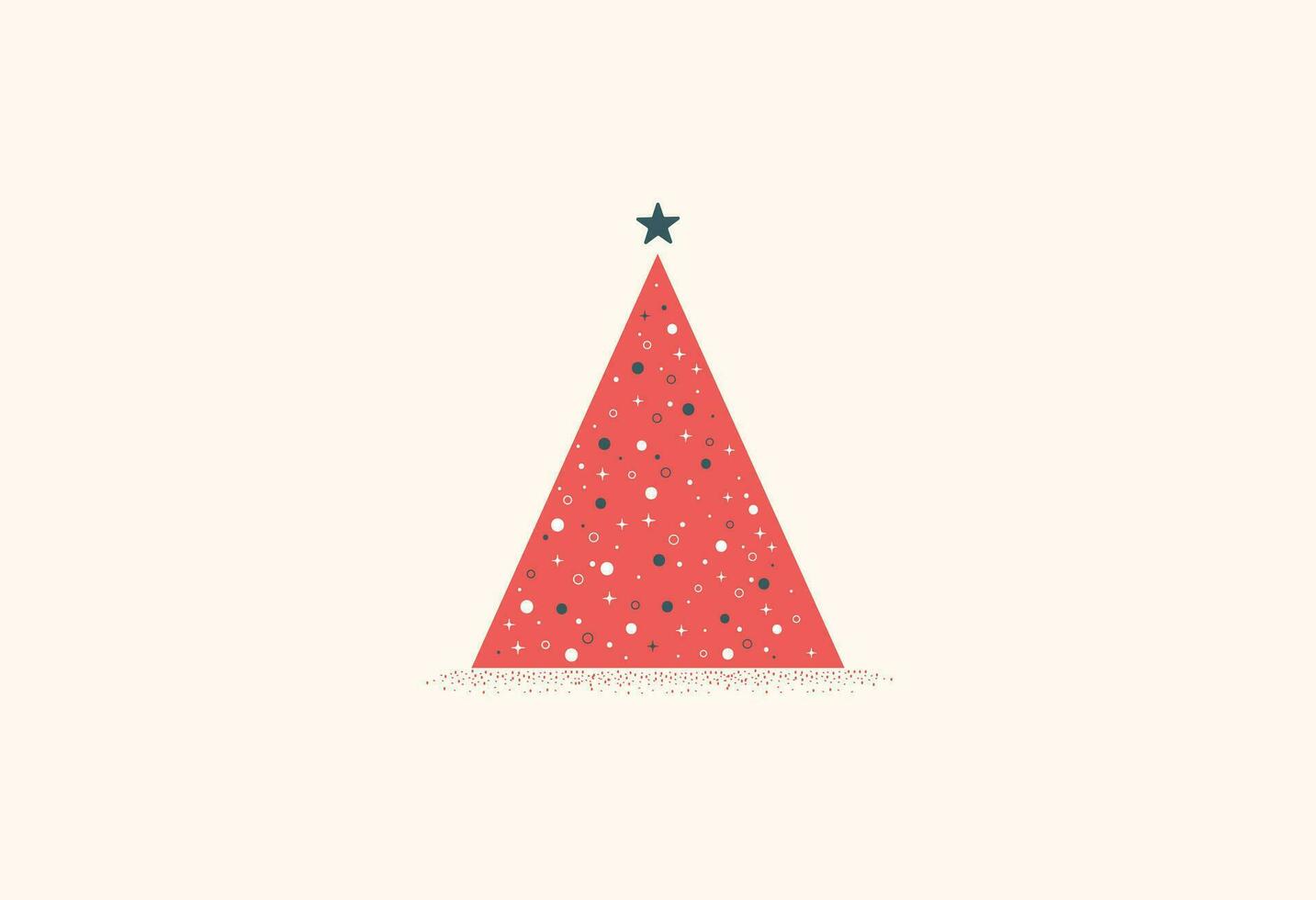 minimo rosso Natale albero vettore illustrazione