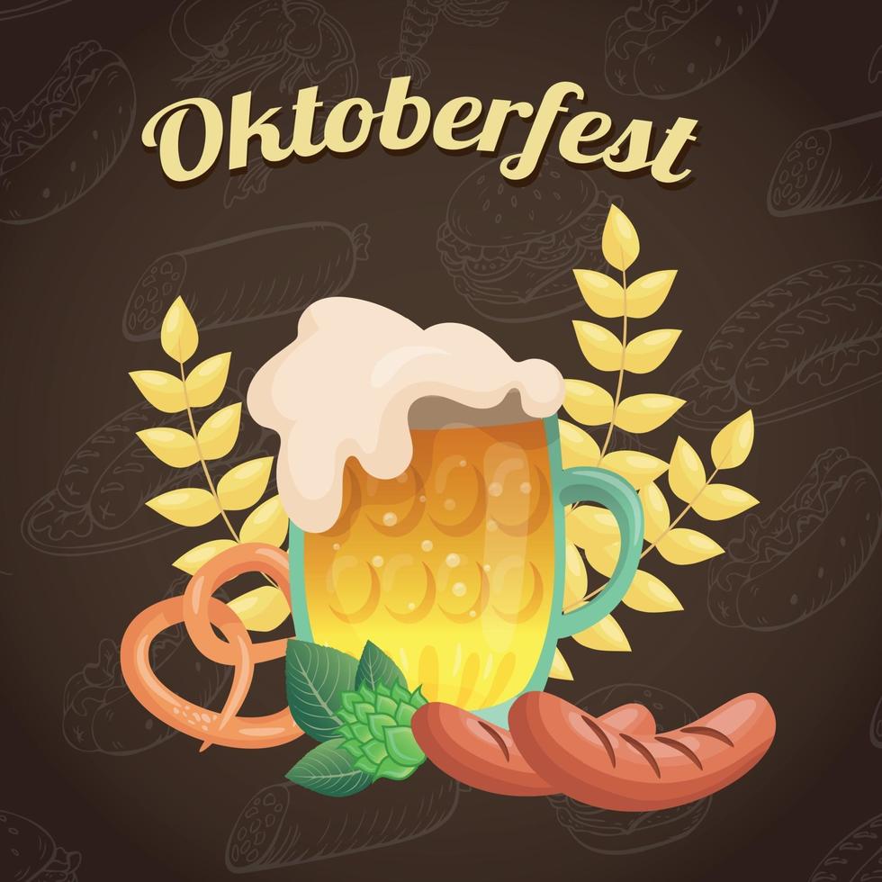 Monaco di Baviera festival internazionale della birra oktoberfest vettore