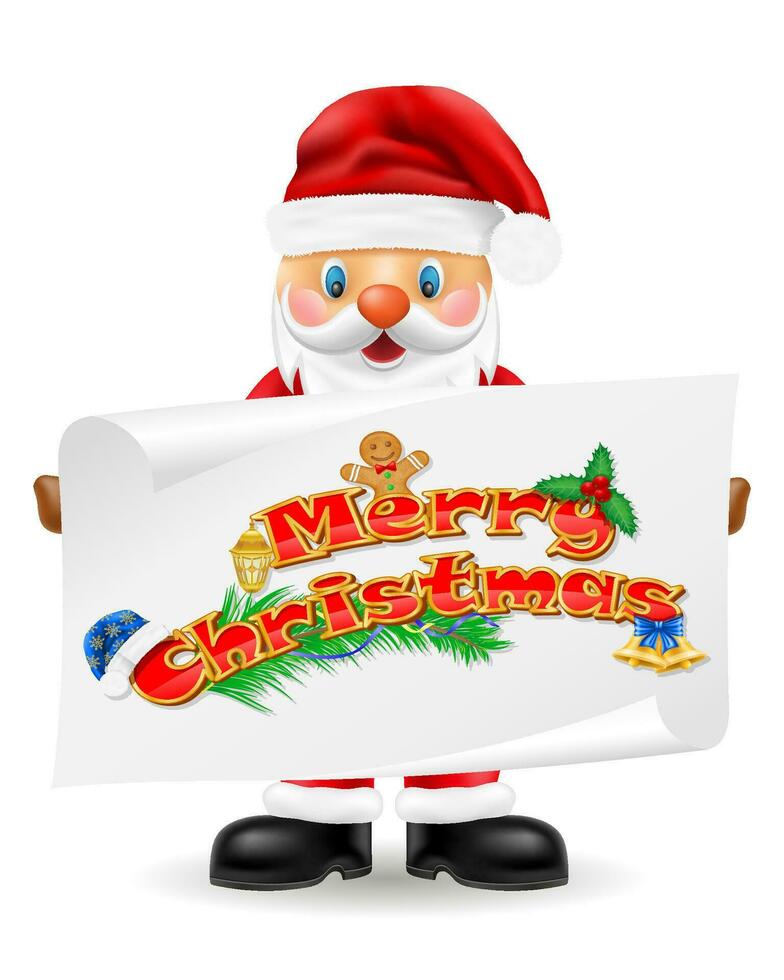 nuovo anno e Natale Santa Claus vettore illustrazione isolato su bianca sfondo