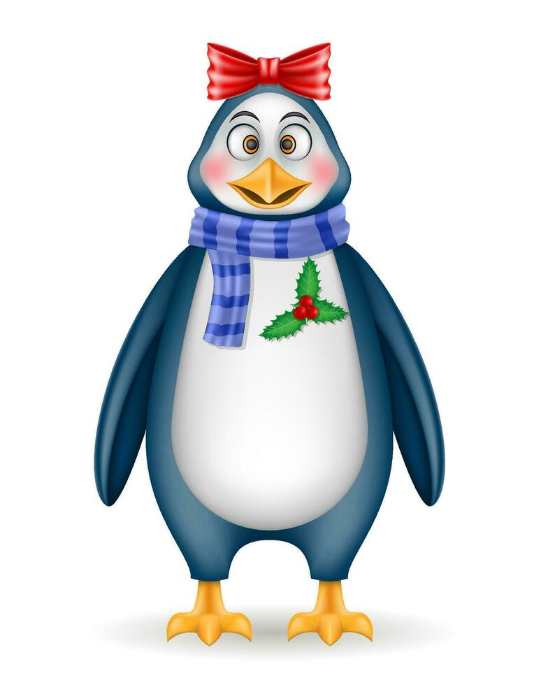 Natale pinguino nuovo anno vacanza simbolo vettore illustrazione isolato su bianca sfondo