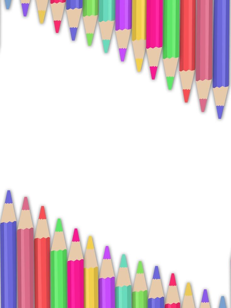 penne in legno con diversi colori su sfondo bianco vettore