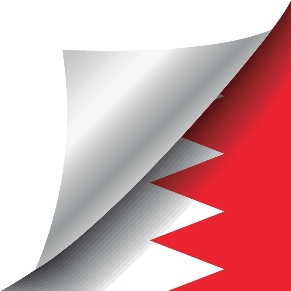 bandiera del Bahrain con angolo arricciato vettore