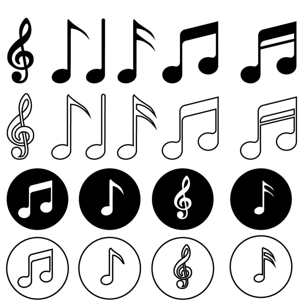 musica Appunti vettore icona impostare. Nota illustrazione cartello collezione. musica simbolo o logo.