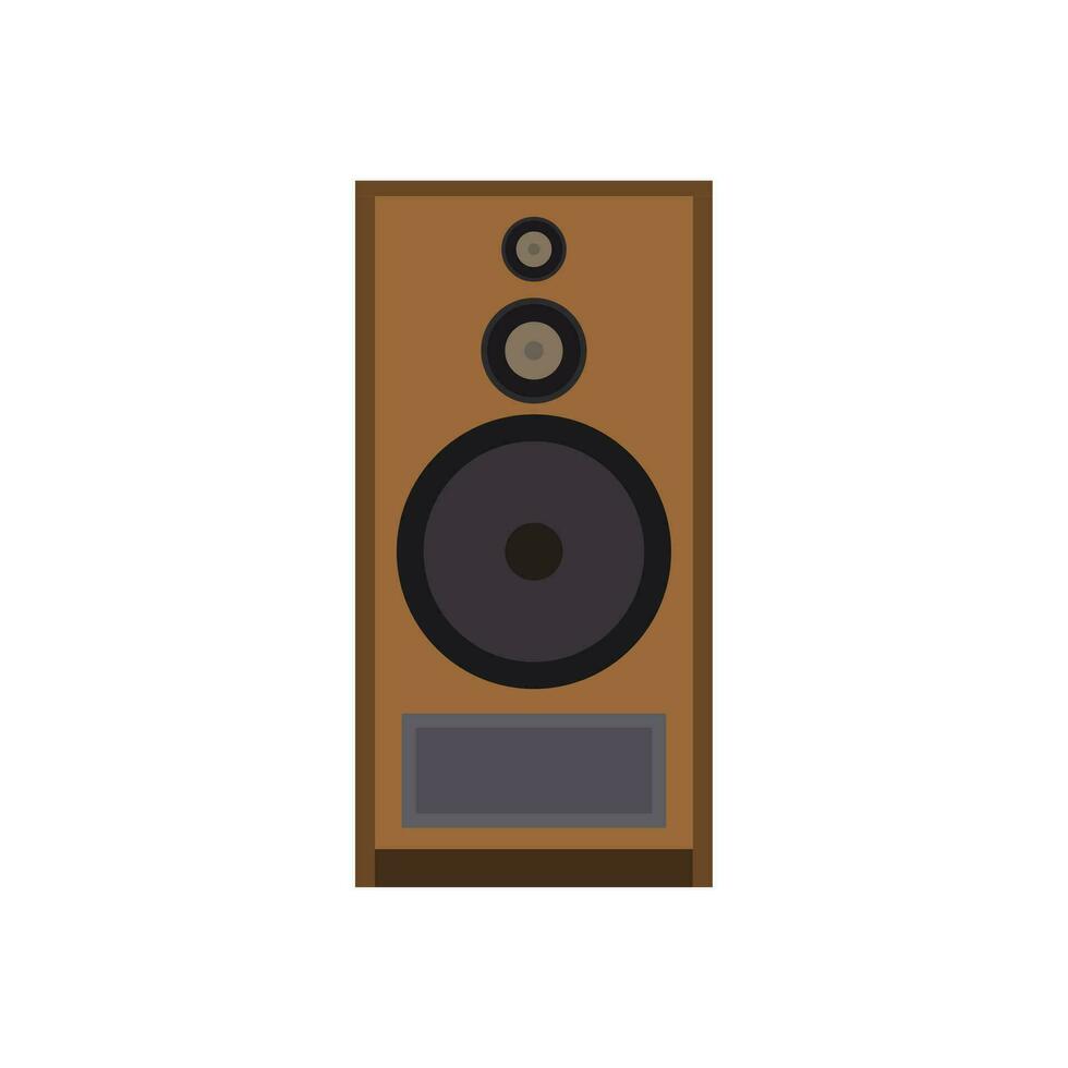 Vintage ▾ Audio altoparlante piatto design vettore illustrazione. altoparlante. Audio attrezzatura per produrre suono.