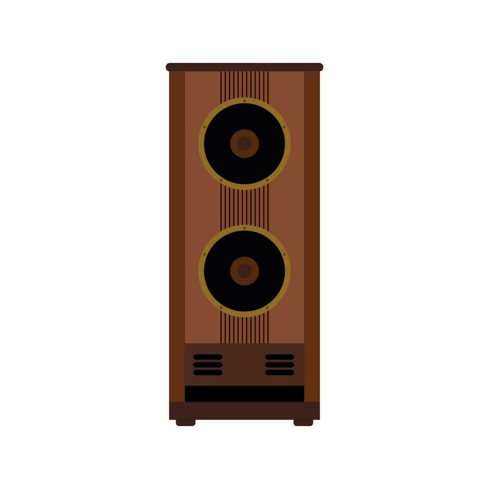 Vintage ▾ Audio altoparlante piatto design vettore illustrazione. altoparlante. Audio attrezzatura per produrre suono.