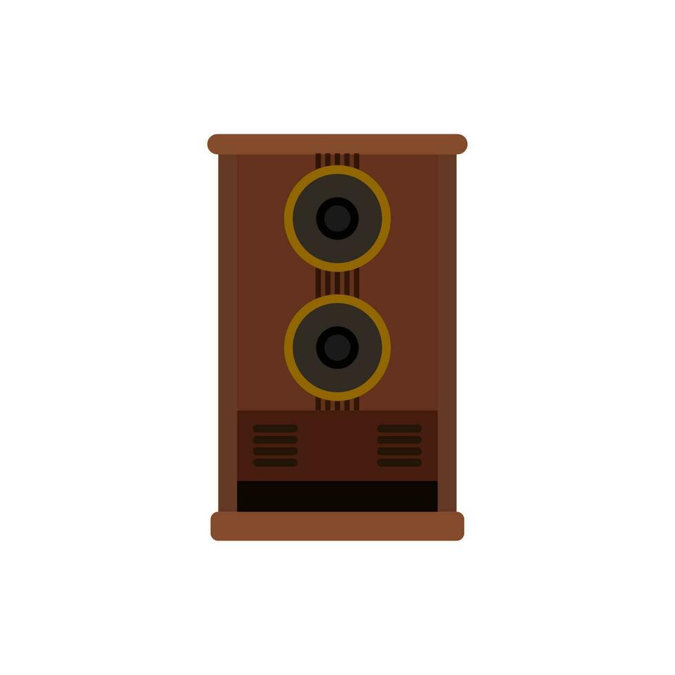 Vintage ▾ Audio altoparlante piatto design vettore illustrazione. altoparlante. Audio attrezzatura per produrre suono.