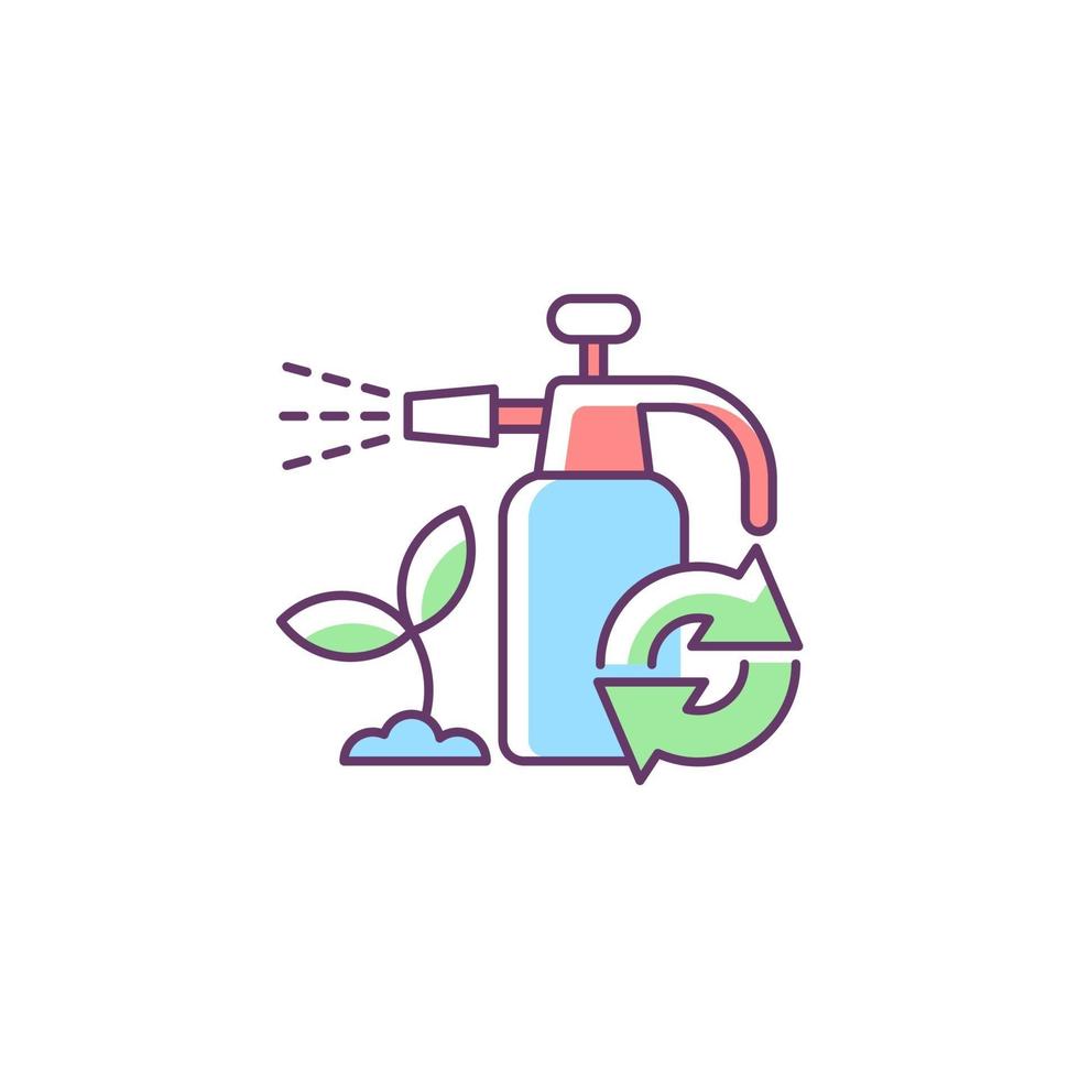 icona del colore rgb di ricarica di prodotti chimici da giardino vettore