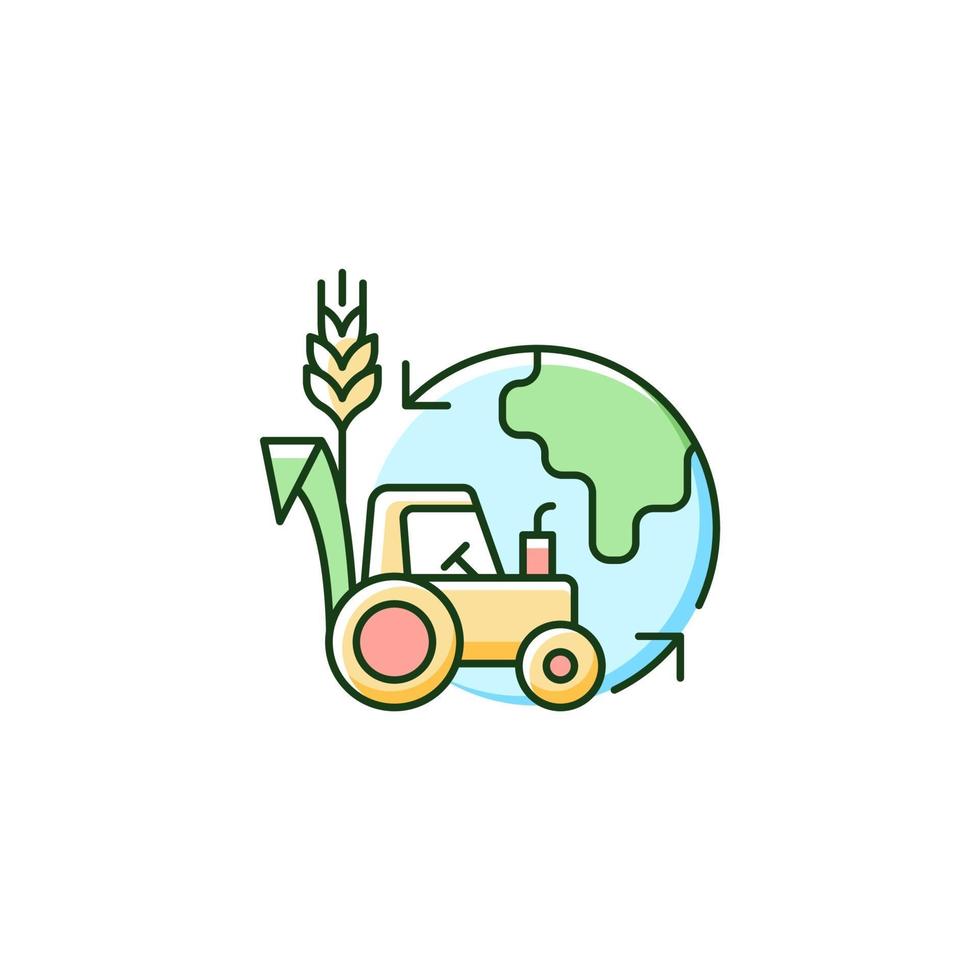 sostenibilità ambientale in agricoltura icona colore rgb vettore