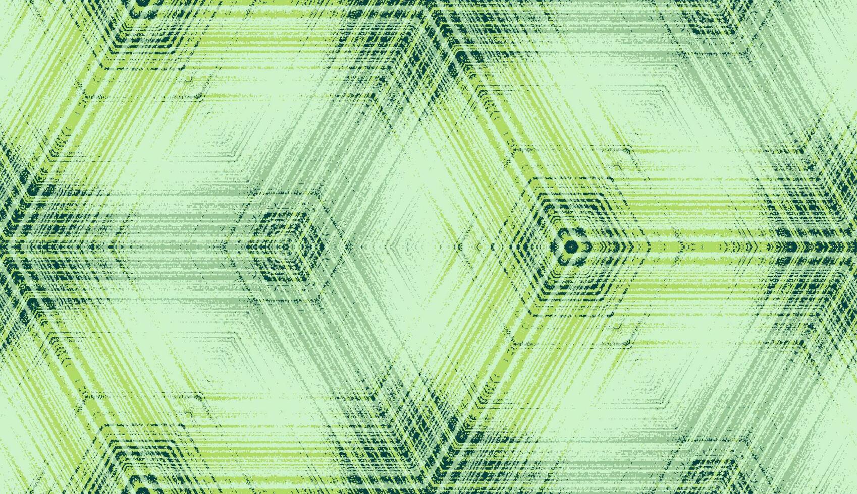 senza soluzione di continuità astratto geometrico strutturato modello nel leggero verde pastello colori. simmetrico esagono concentrico ornamento per digitale carta, tessile stampa, sfondo sfondo design. vettore