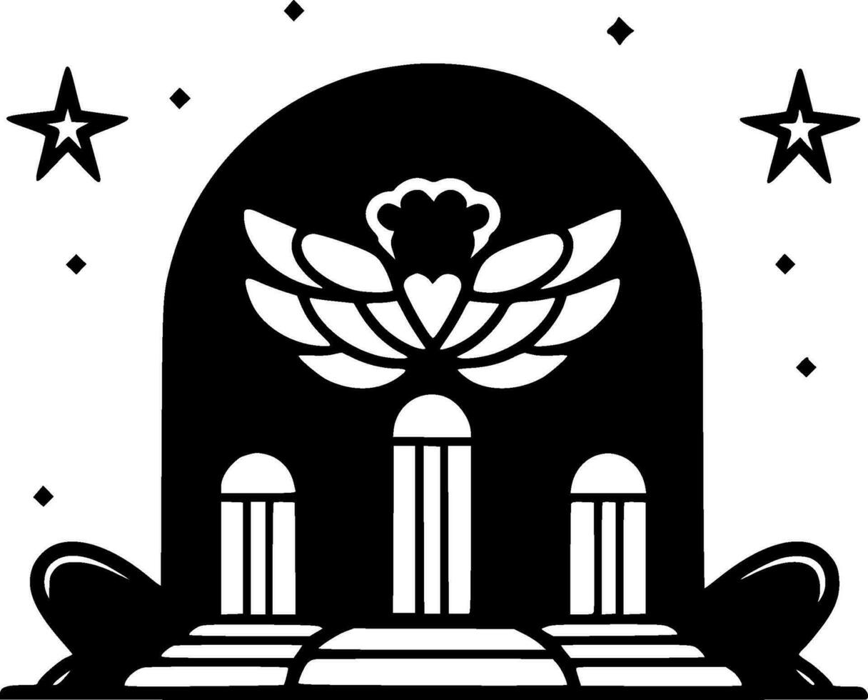 memoriale - nero e bianca isolato icona - vettore illustrazione