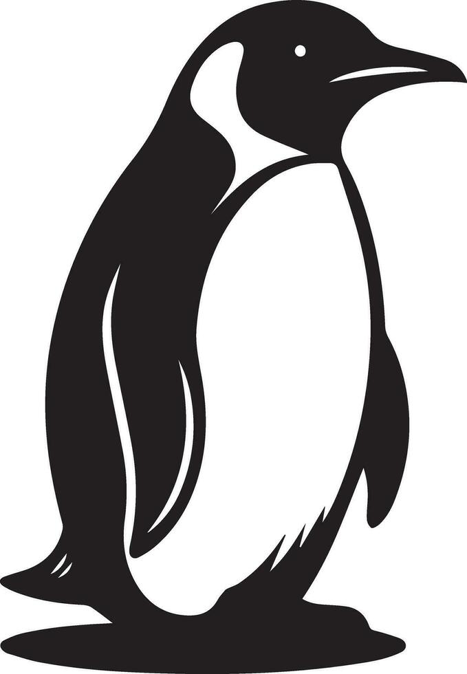 pinguino piatto stile vettore silhouette 7